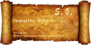 Spengler Viktor névjegykártya